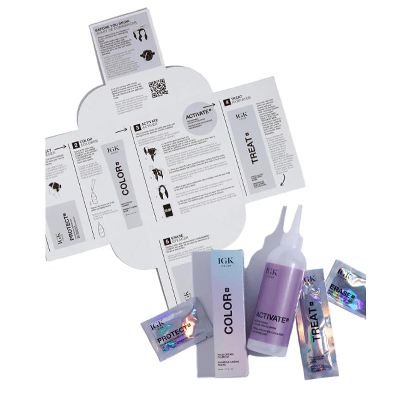 IGK Permanent Hair Dye Color Kit | 7 N Latte - Dark Natural Brown | 100% Gray Color Coverage + Strengthen + Shine | Ammonia Free