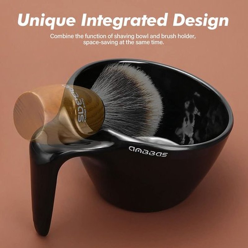 Anbbas Shaving Brush Set,Vegan Favor Nylon Bristles Brush with Food-Grade Melamine POP Mug for Lathering and 3.5oz Shaving Soap Refill for Men Wet Shave,Women Girls Hair Removal