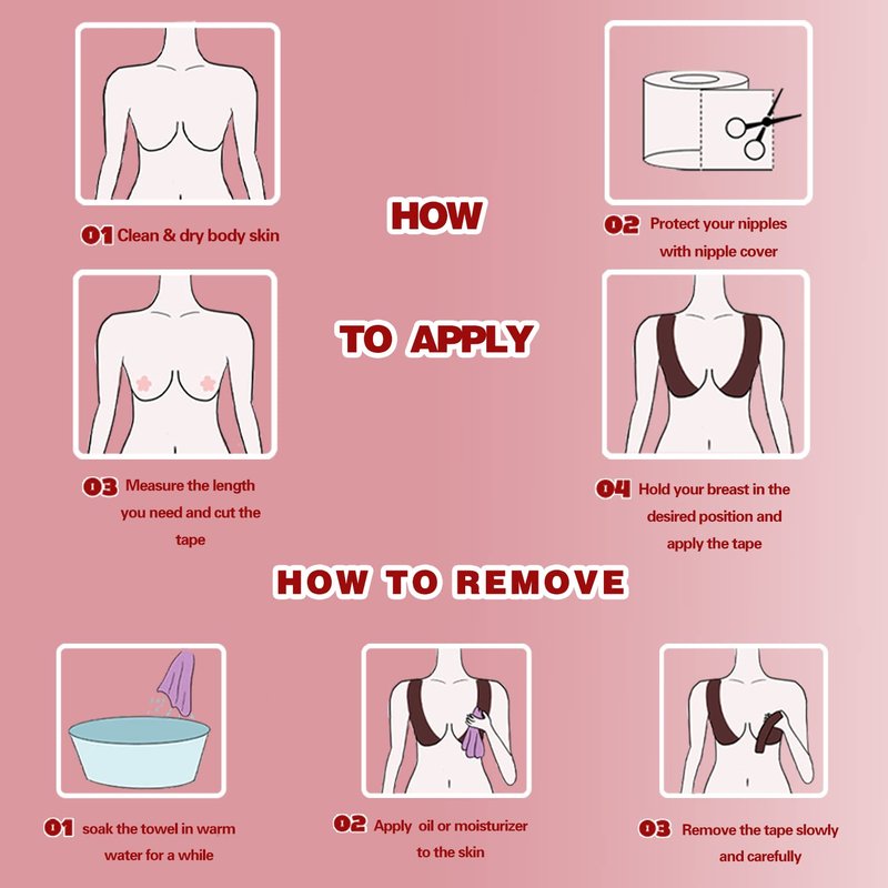 BEWTEIM Boobytape for Breast Lift Plus Size, XL Boob Tapes 5 inch Wide D-G Cup, Invisble Breast Tape Lifting Large Breast with 2 Reusable Nipple Covers 10 Satin Nipple Pasties Cream