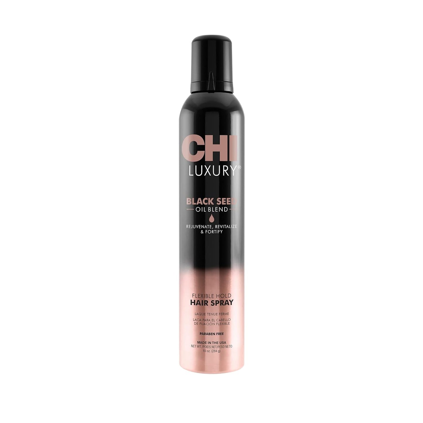 CHI Luxury Black Seed Oil Flexible Hold Hairspray, Adds Hair Texture & Volume, Natural Hold, Sulfate, Paraben & Gluten-Free, 10 Oz