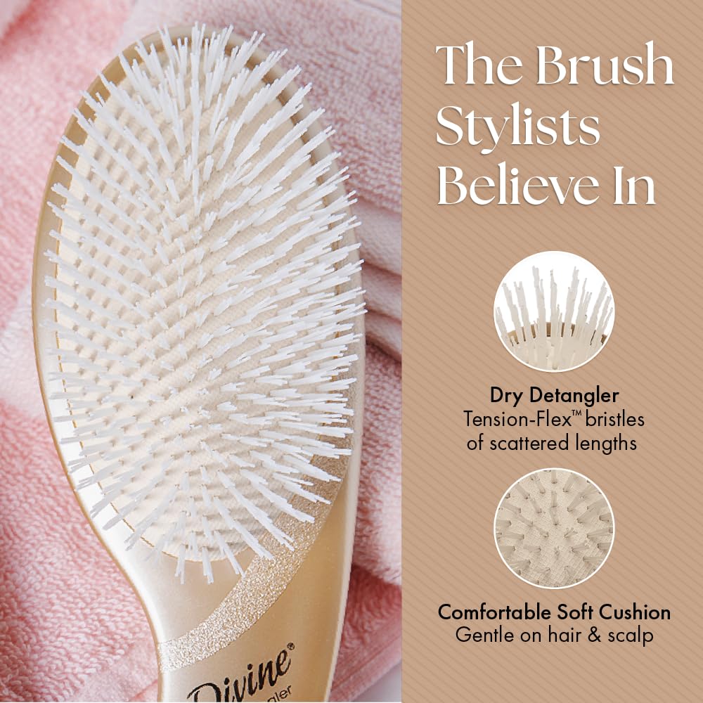 Olivia Garden Divine Revolutionary Hair Brush - Ergonomic Design, Gentle on Hair & Scalp