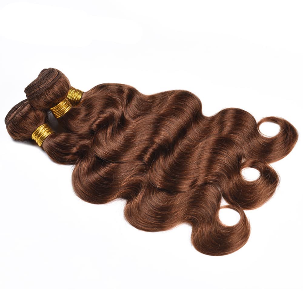 Brown Bundles Human Hair 4 Bundles Human Hair Chocolate Brown Body Wave Bundles 8 8 8 Inch Same Length 3 Bundles Dark Brown Body Wave Bundles