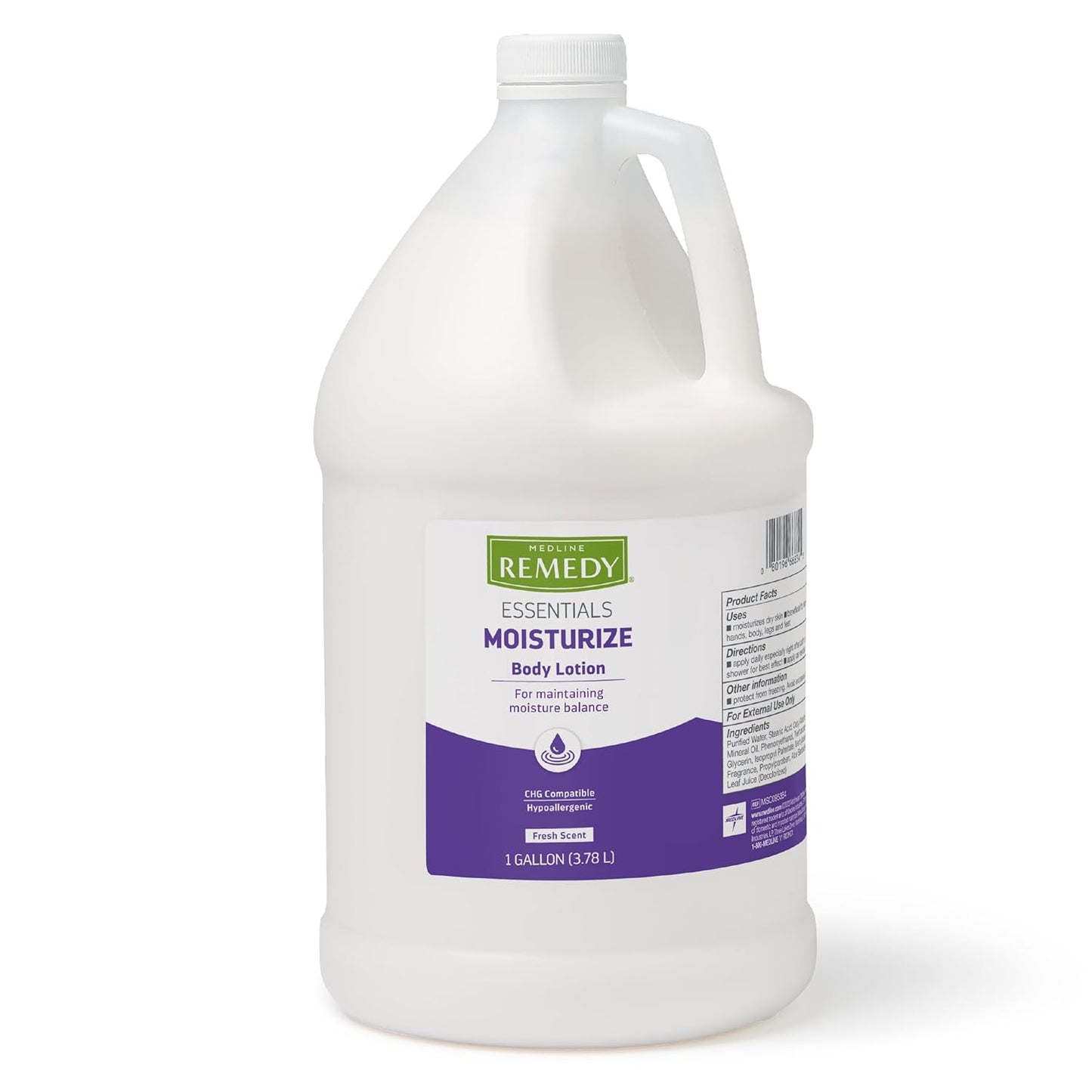 Medline Remedy Essentials Hydrating Body Lotion - 8 oz, 12 Count, Fresh Scent, Non-Greasy, Hypoallergenic for Dry Skin