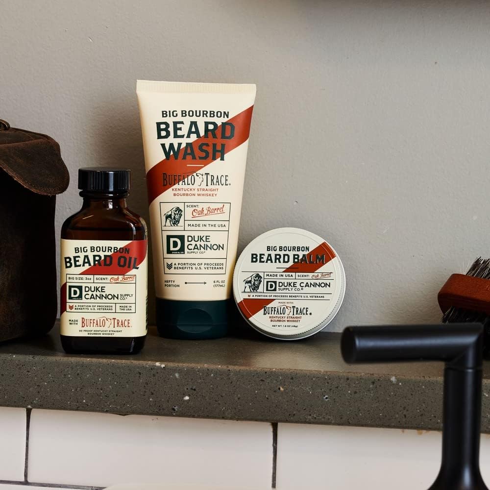 Duke Cannon Great American Beard Oil with Budweiser - Natural Conditioning with Apricot Kernel Oils, Warm Cedarwood Scent, 3 oz.