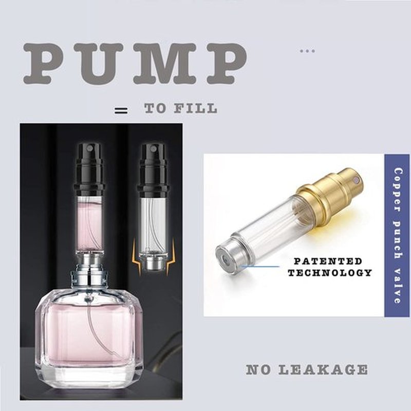 D-LOTUS Travel Perfume Bottle Refillable, Genuine Leather Perfume Atomizer Leakproof Mini Pocket Size Travel Cologne Sprayer for Cruise Car Trip Purse Gift 5ml