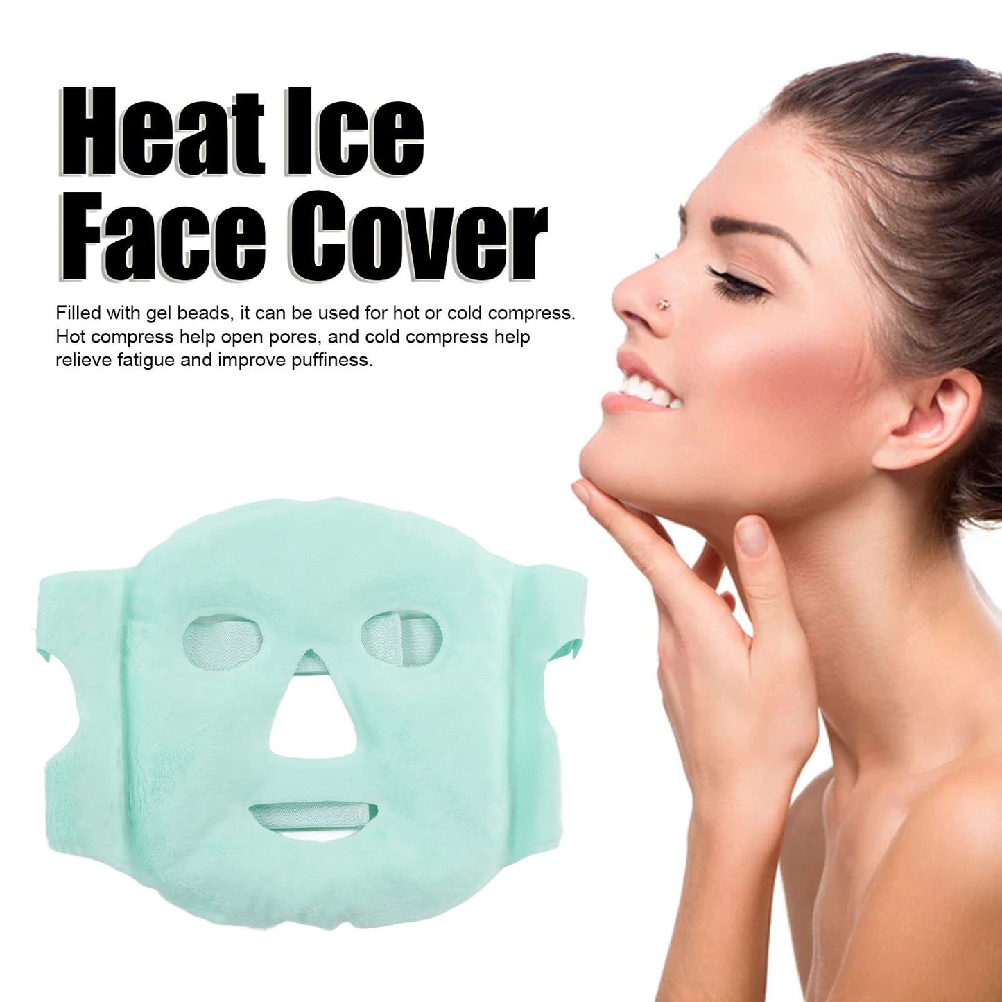 Face ice Pack ice Pack for Face Cold Face Mask Cold Face Eye Mask Ice Pack Reduce Face Puff Gel Beads Hot Heat Cold Compress Pack Face for Reusable for Post Laser Care (Light Green)