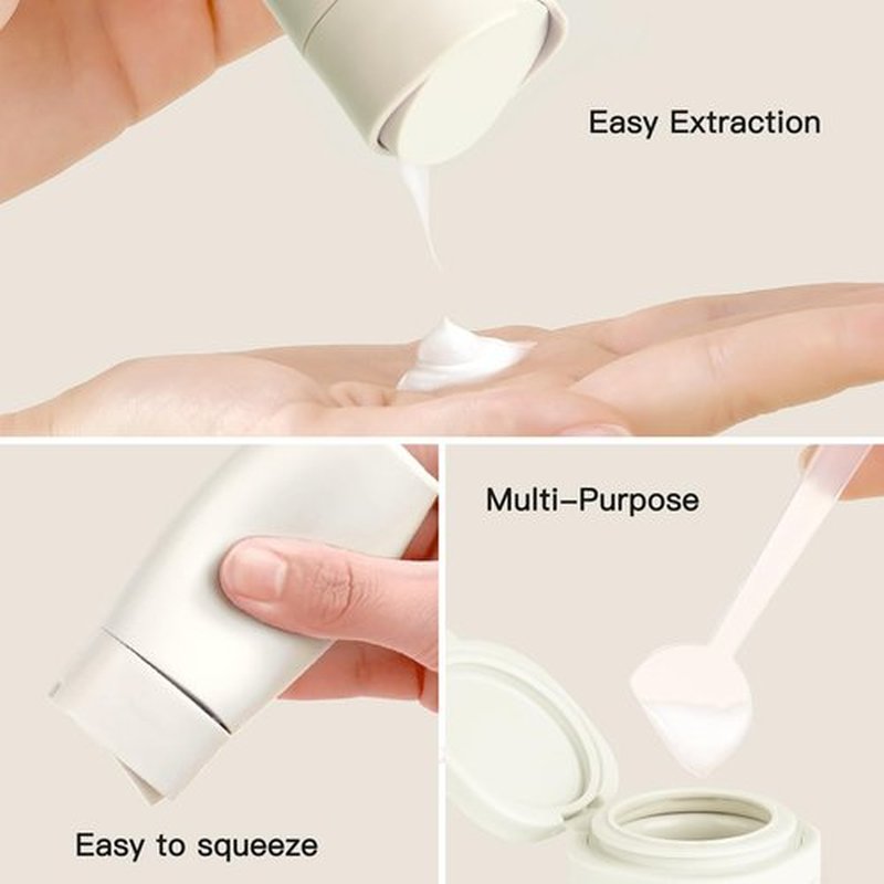 Travel Bottles for Toiletries, 5 Pack Travel Size Containers, TSA Approved Leak Proof Refillable Portable Travel Toiletry Bottles Set with Clear Toiletry Bag for Shampoo Conditioner, Lotion (White)