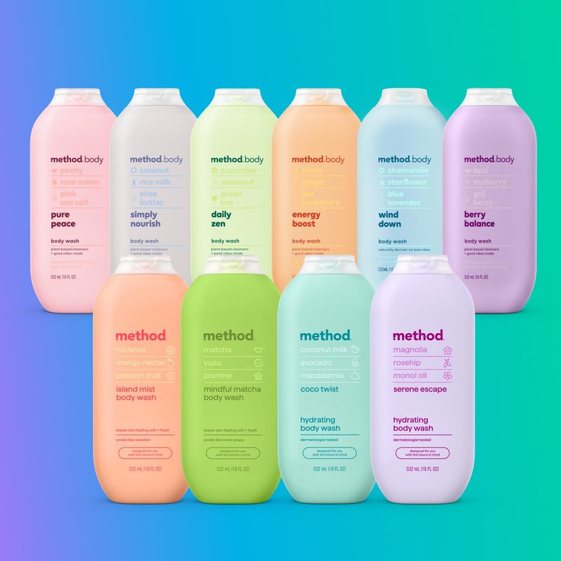 Method Body Wash, Simply Nourish, Paraben and Phthalate Free, 18 oz (Pack of 2)