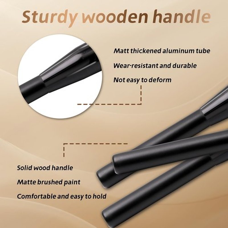 JoMay Foundation Brush for Liquid Makeup, Flat Top Kabuki Professional Make up Brushes for Blending, Cream, Powder,Blush Buffing Stippling Face Makeup Tools, Black