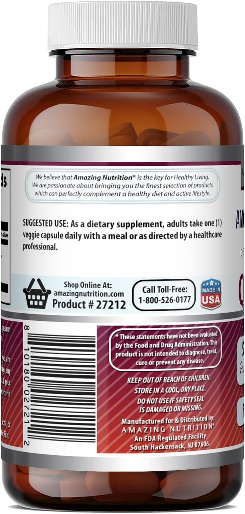 Amazing Formulas Quercetin 500 Mg | Veggie Capsules Supplement | Non-GMO | Gluten-Free | Made in USA (1 Pack | 60 Count)