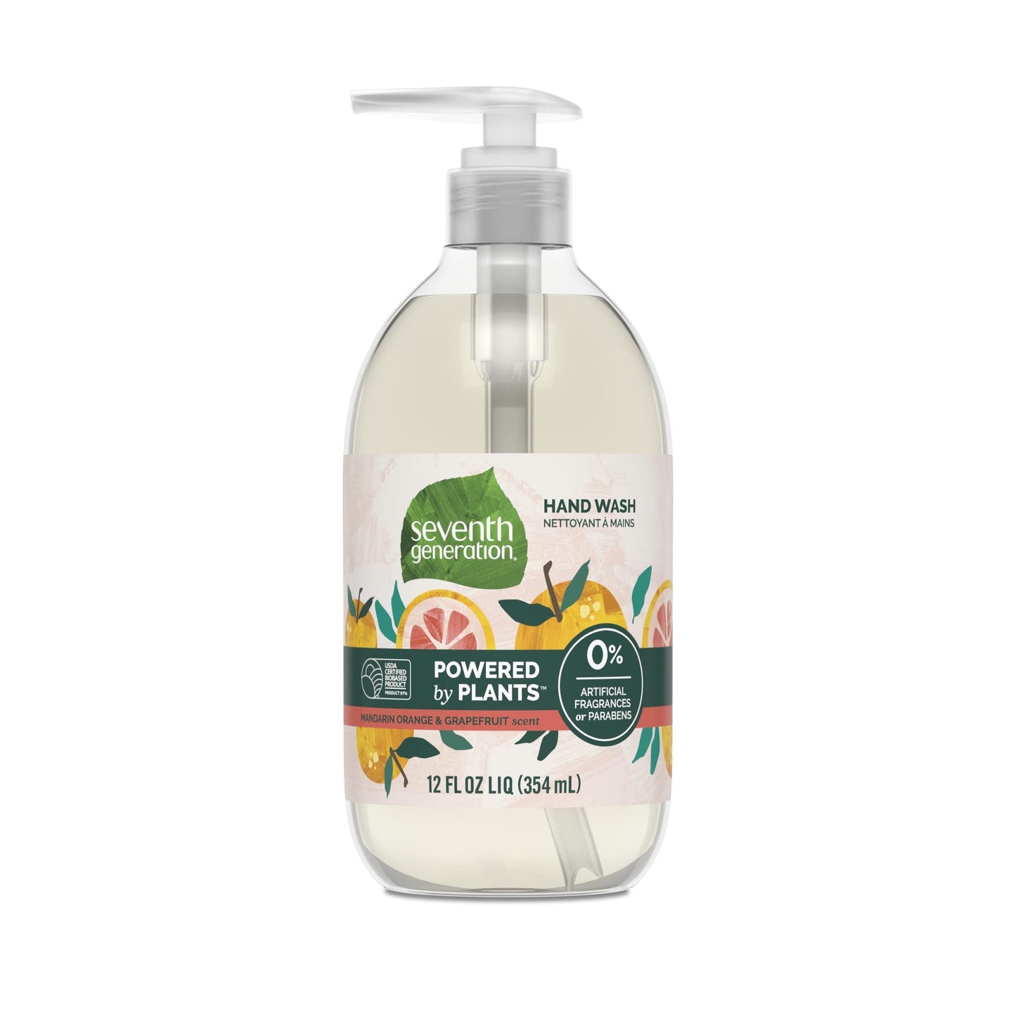 Seventh Generation Hand Wash, Mandarin Orange and Grapefruit, 12 Ounce (Pack of 6)