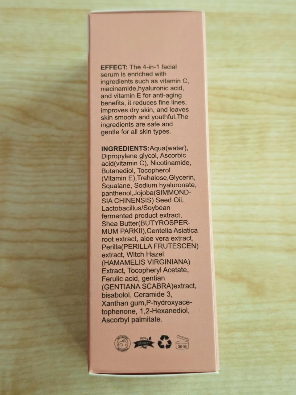 4 in 1 Facial Serum, 10% Hyaluronic Acid, 5% Niacinamide, 30% Vitamin C, 10% Vitamin E, 1.01 fl oz