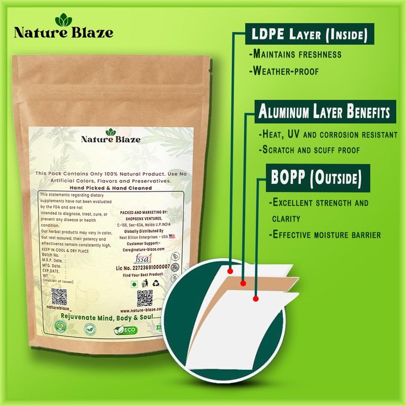 Nature Blaze Natural Amla Powder (Awla Powder) | Pure & Finely Ground | Made from Sun and Dried Indian Gooseberry | Traditional Herbal Ingredient for Hair, Skin & DIY Use 200Gram/7.0 Ounce
