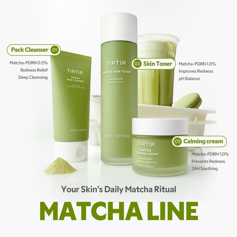 TIRTIR Matcha Pack Cleanser | Deep Pore Cleanser & Exfoliating Face Wash, Gelato-to-Foam, 2-in-1 Blackhead & Sebum Control – 5,000ppm Matcha PDRN + AHA Complex, Korean Cleanser for Sensitive Skin