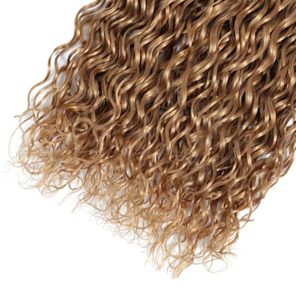 Ombre Human Hair Bundles Honey Blonde Water Wave Bundles 8A Grade Unprocessed Brazilian Virgin Remy Hair 1 Bundle 26 Inch Blonde Ocean Wave Bundles Hair Extensions