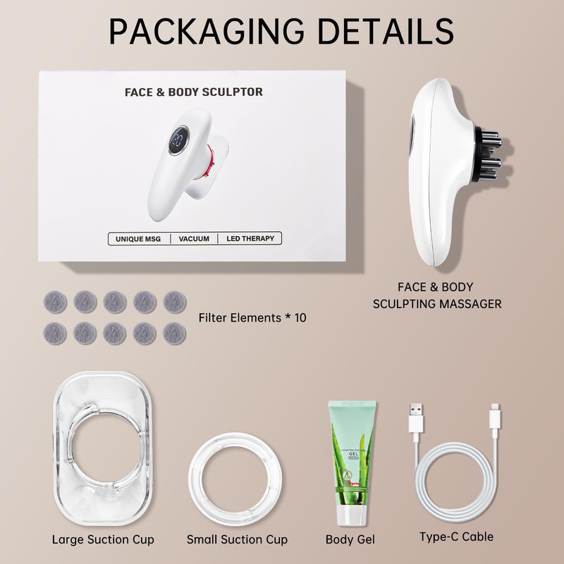 CENXIGO 4 in 1 Body Sculpting Machine-Lymphatic Drainage Massager with 4 Adjustable Functions:Heating,Cupping,Red Light & Massage for Belly, Waist, Arms, Legs and Face