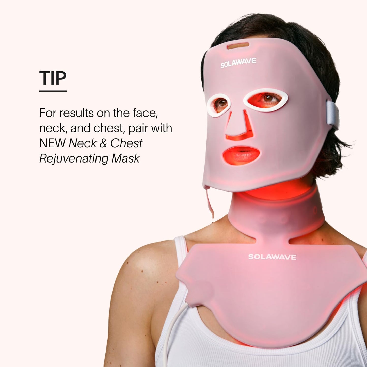 Solawave Wrinkle Retreat Light Therapy Face Mask | Red Light Mask with Infrared Light to restore firm skin | 10 minute treatment