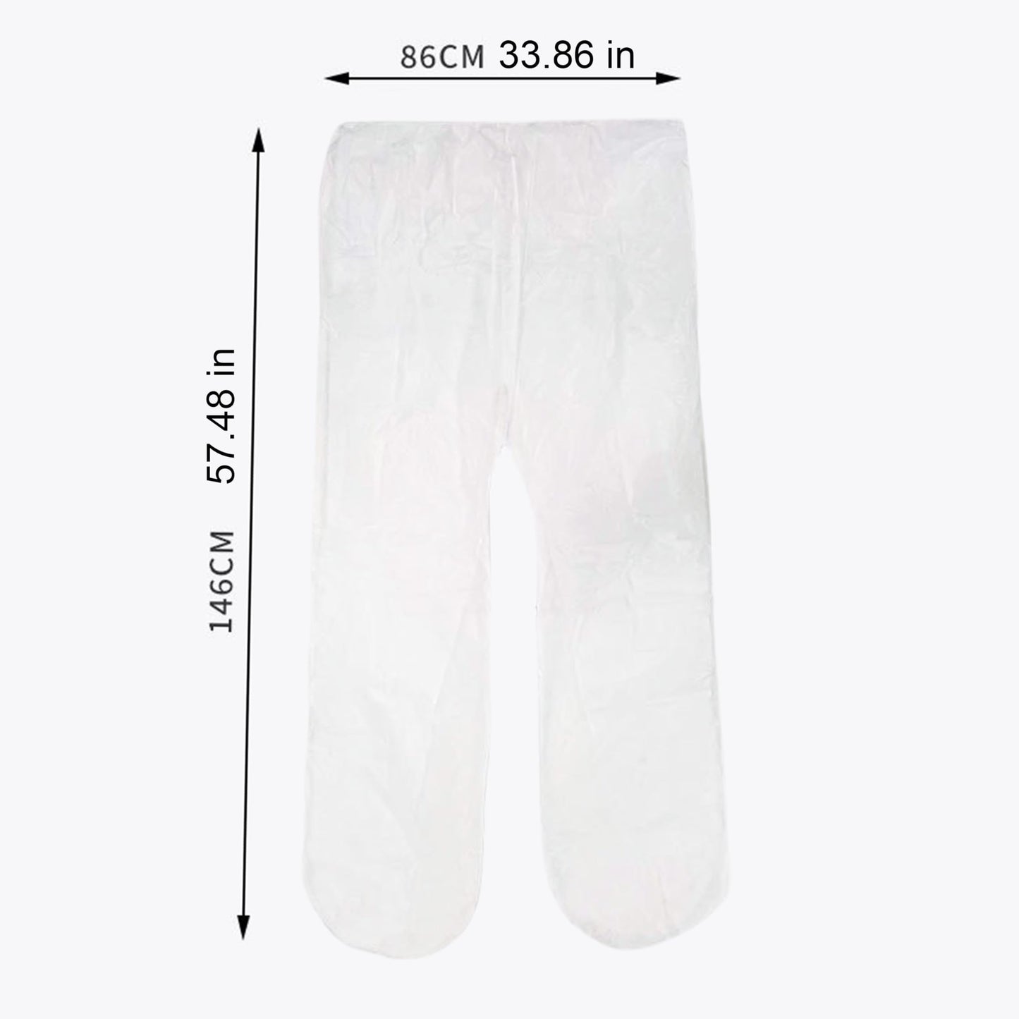 Elitzia Disposable Non-Woven Protective Long Pants Yoga Sauna Pants for Spa Beauty Breathable Tear-Resistant ETDSLP01 (Pack of 10) White