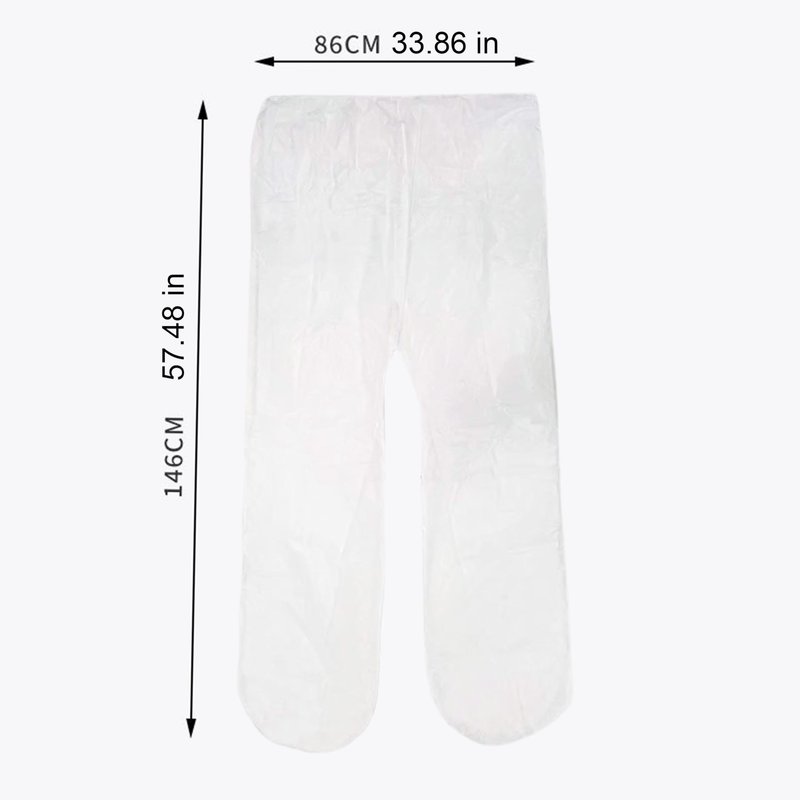 Elitzia Disposable Non-Woven Protective Long Pants Yoga Sauna Pants for Spa Beauty Breathable Tear-Resistant ETDSLP01 (Pack of 10) White
