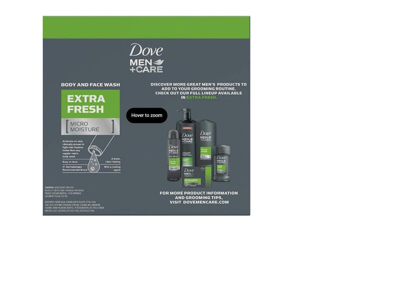 DOVE 1169195 Mens Body Wash Extra Fresh 18 oz.,(Pack of 3)