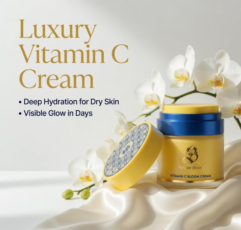 Forever Bloom Vitamin C Bloom Cream - Luxury Vitamin C Moisturizer for Dry Skin, hydrating facial cream with vitamins A, E, C