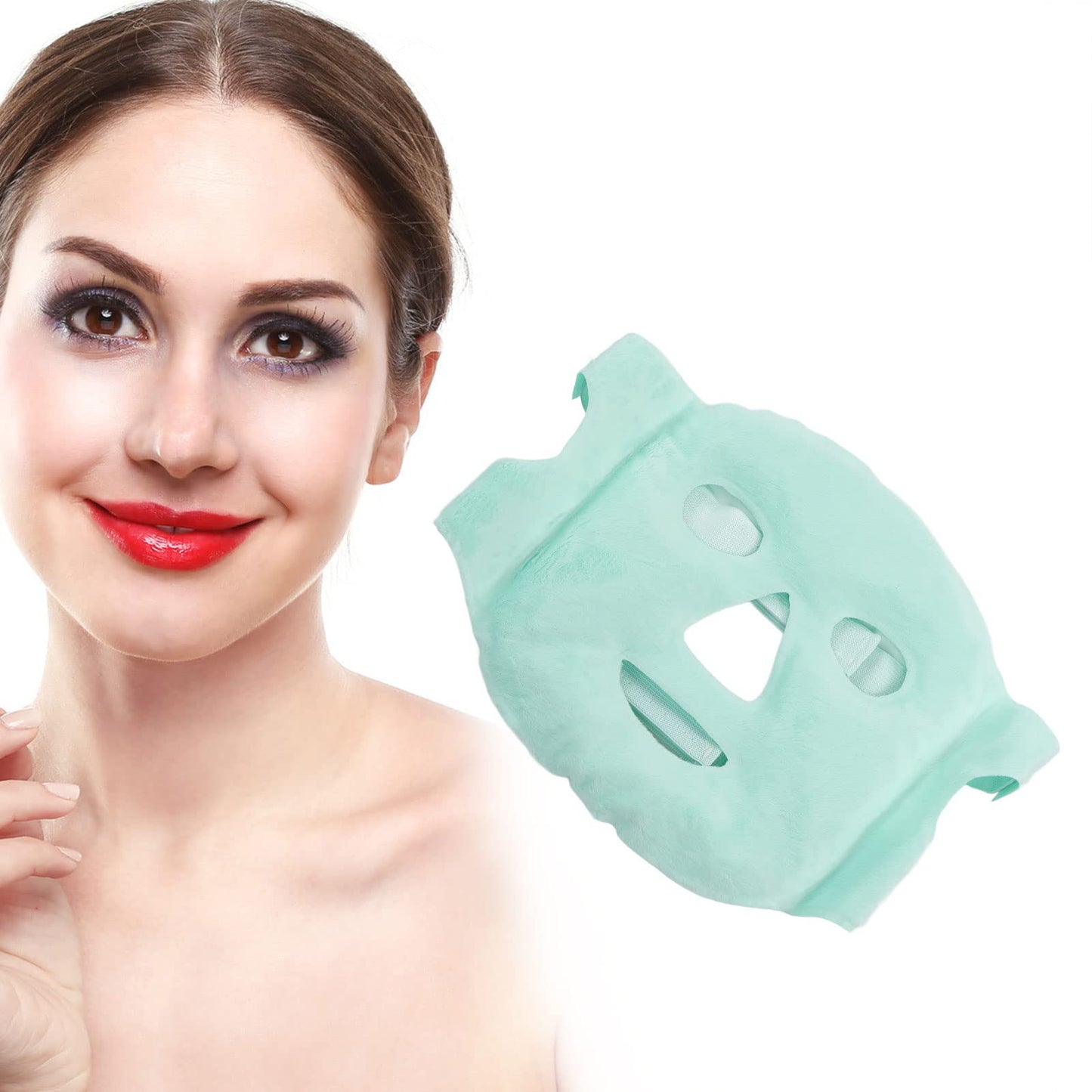 Face ice Pack ice Pack for Face Cold Face Mask Cold Face Eye Mask Ice Pack Reduce Face Puff Gel Beads Hot Heat Cold Compress Pack Face for Reusable for Post Laser Care (Light Green)