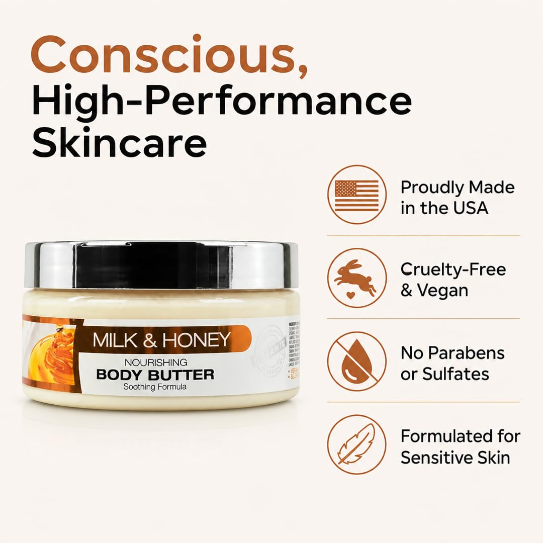 ORIGEM Body Butter for Dry Skin – Intense Hydration & Skin Renewal – Shea Butter, Cocoa Butter & Vitamin E – Non-Greasy Moisturizer for Women – 8 Oz