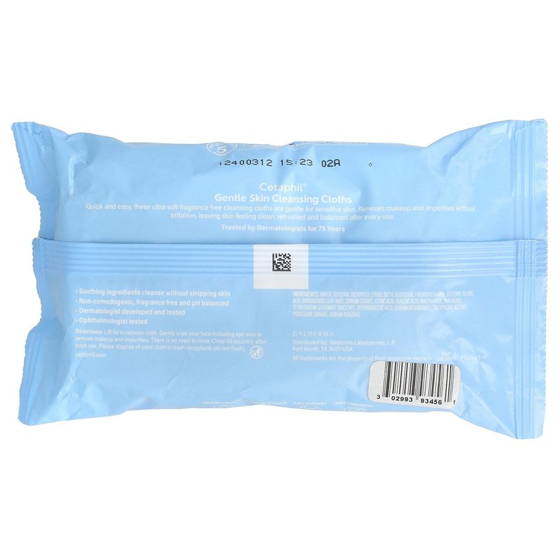 Cetaphil, Gentle Skin Sensitive Skin Cleansing Cloths, 25 Count