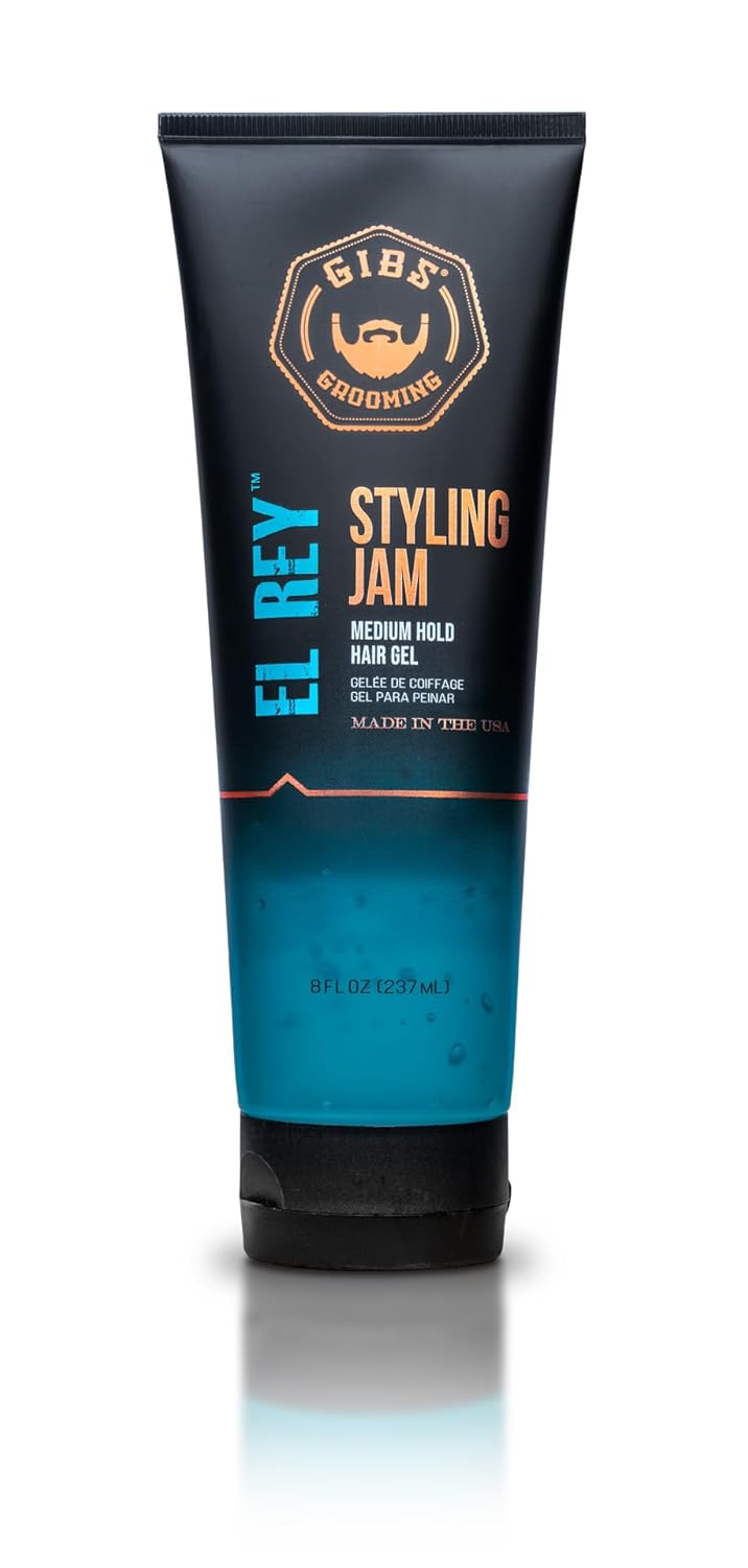 GIBS Grooming El Rey Styling Jam for Men, Medium Hold Hair Gel