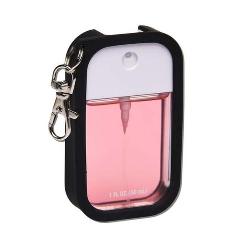 Paradise Curated Silicone Case Keychain Holder Compatible with Touchland Hand Sanitizer Spray, Power Mist and Glow Mist 1 fl oz - Blackout *Spray Not Included*