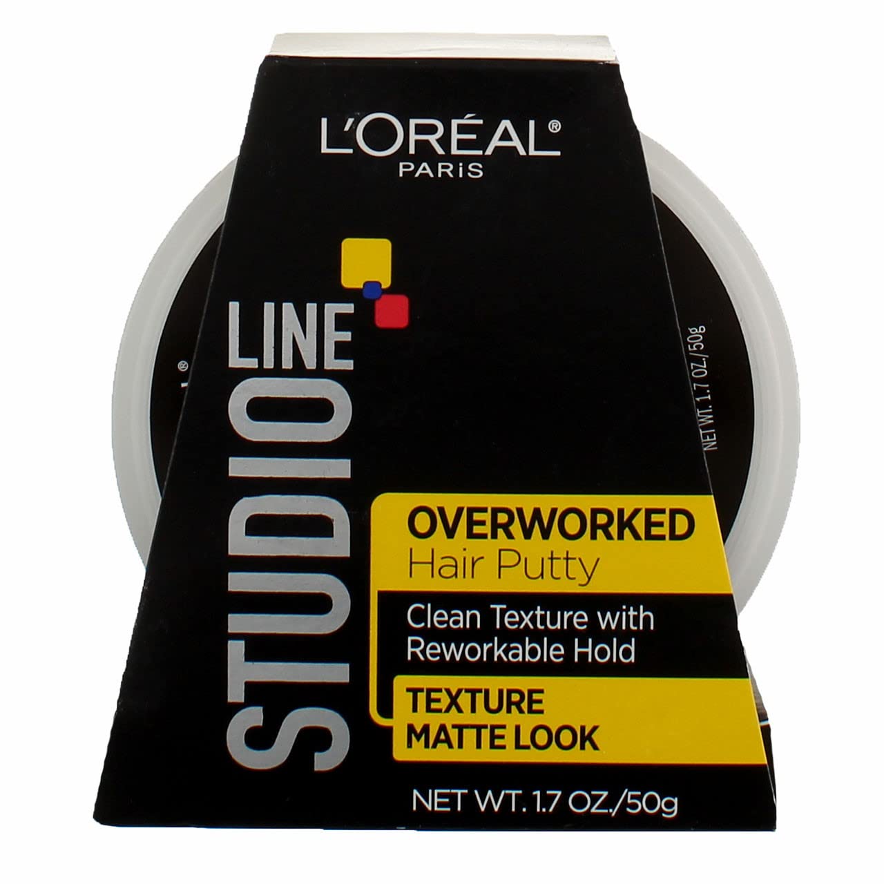 L'Oreal Paris Studio Line Overworked Hair Putty, 1.7 Ounce (Pack of 4)
