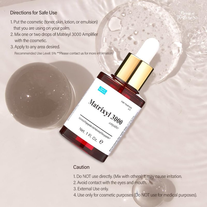 Forest of the Borges's Matrixyl 3000 Amplifier Serum 1.0 fl. oz. cosmetic ingredients for face, neck and skin, wrinkle