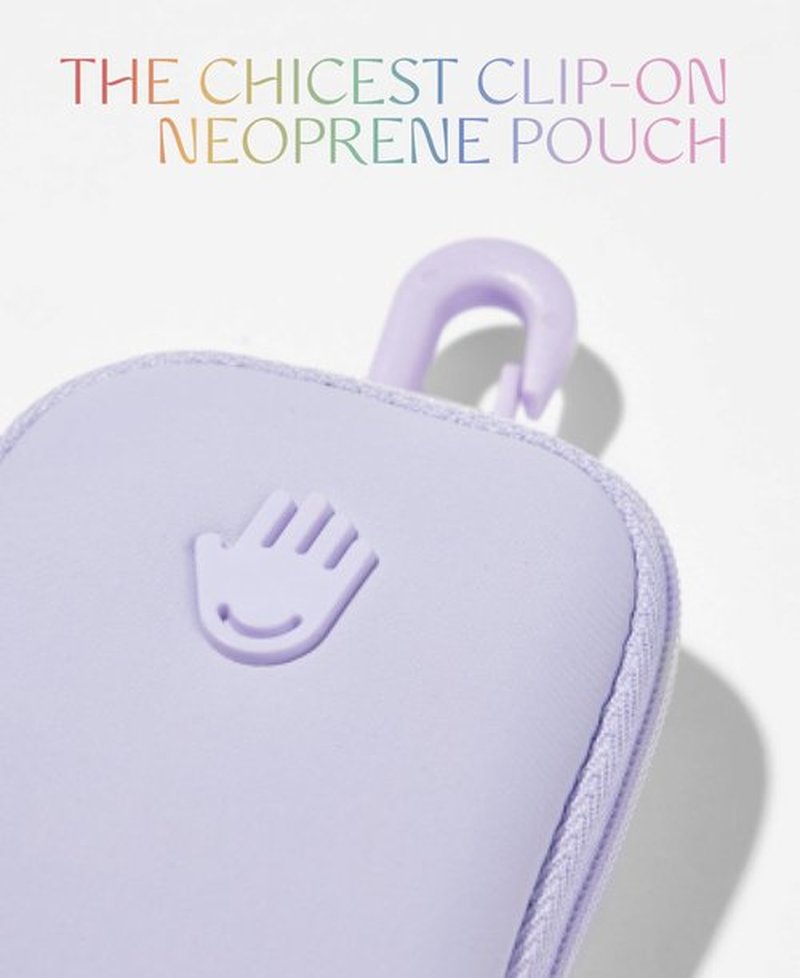 Touchland Touchette Zippered Pouch, Attachable Fashion Accessory with Snap Hook for Power Mist and Glow Mist 1FL OZ, Lilac
