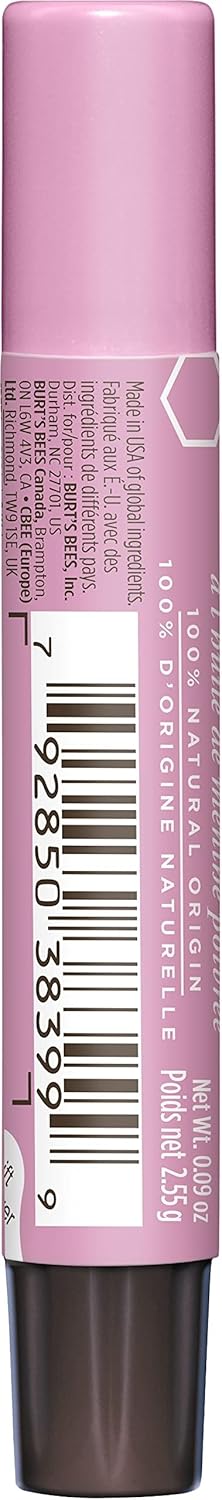 Burt's Bees Lip Shimmer, 100% Natural Moisturizing, with Peppermint Oil, Guava, 0.09 Oz - 6 Pack