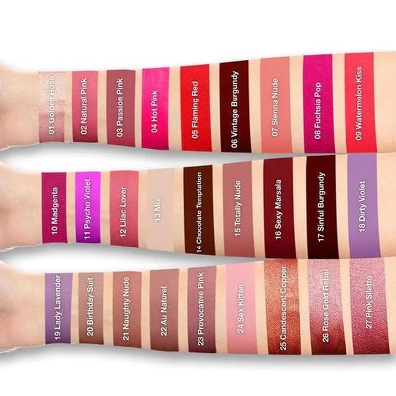 Klara Cosmetics Kiss Proof Lipstick 17 Sinful Burgandy Classic Bold Liquid Matte Lipstick Long Lasting Full Colour Pigment (KC-KPL017)