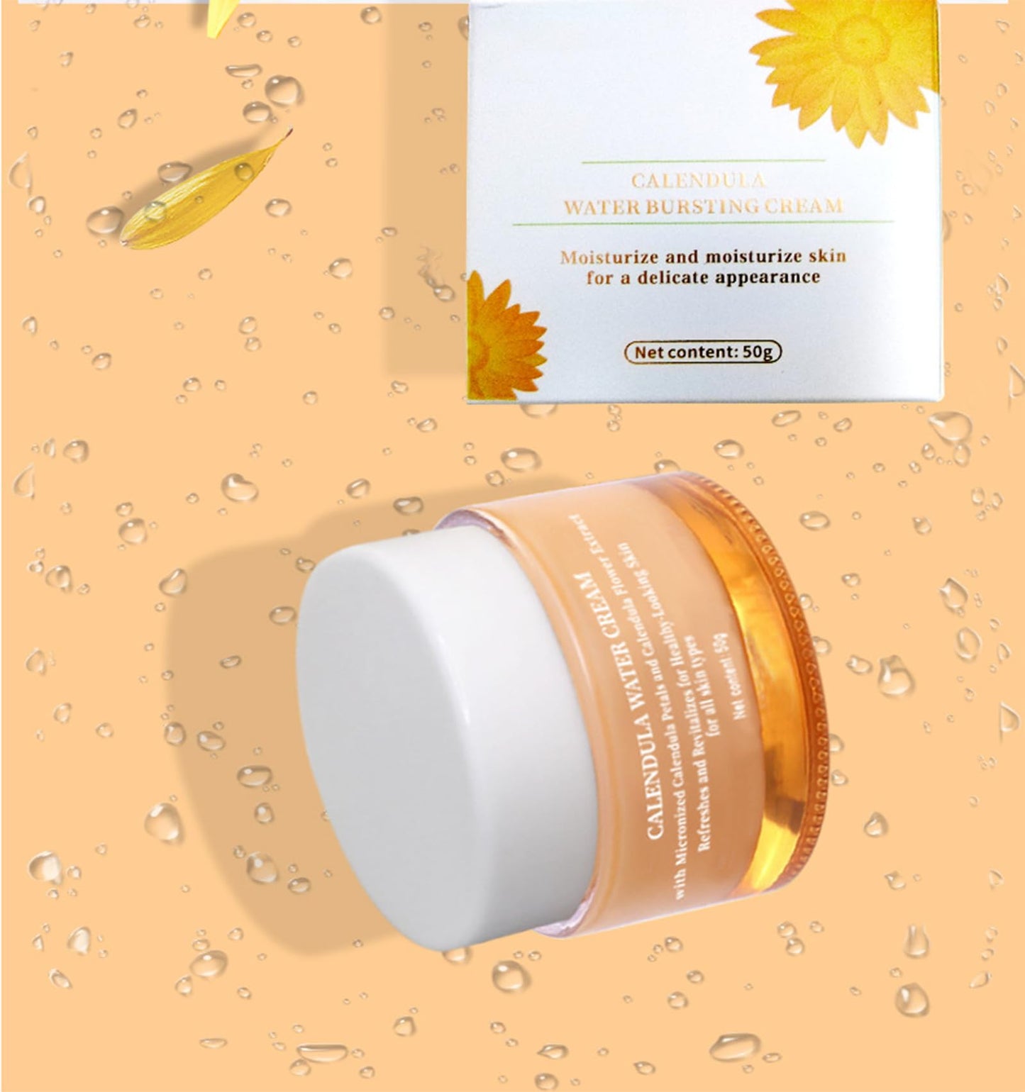 Grospe Calendula Face Cream Facial Moisturizer for Dry Skin Refreshing Water Cream Long-Lasting Hydration Oil Control Cream Nourishing Face Moisturizer for Women,1.76 Oz