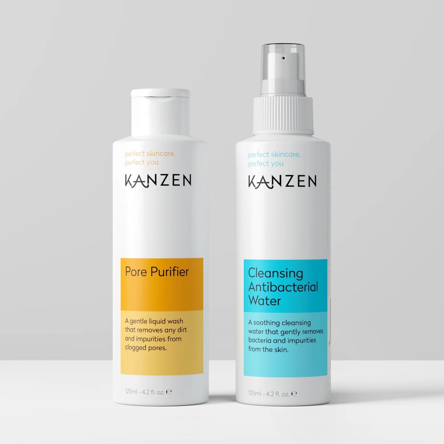 Kanzen Skincare Derma Acne Duo Set Acne Cleansing Water & Pore Purifier for Clearer Looking Skin, Daily Facial Skincare Kit