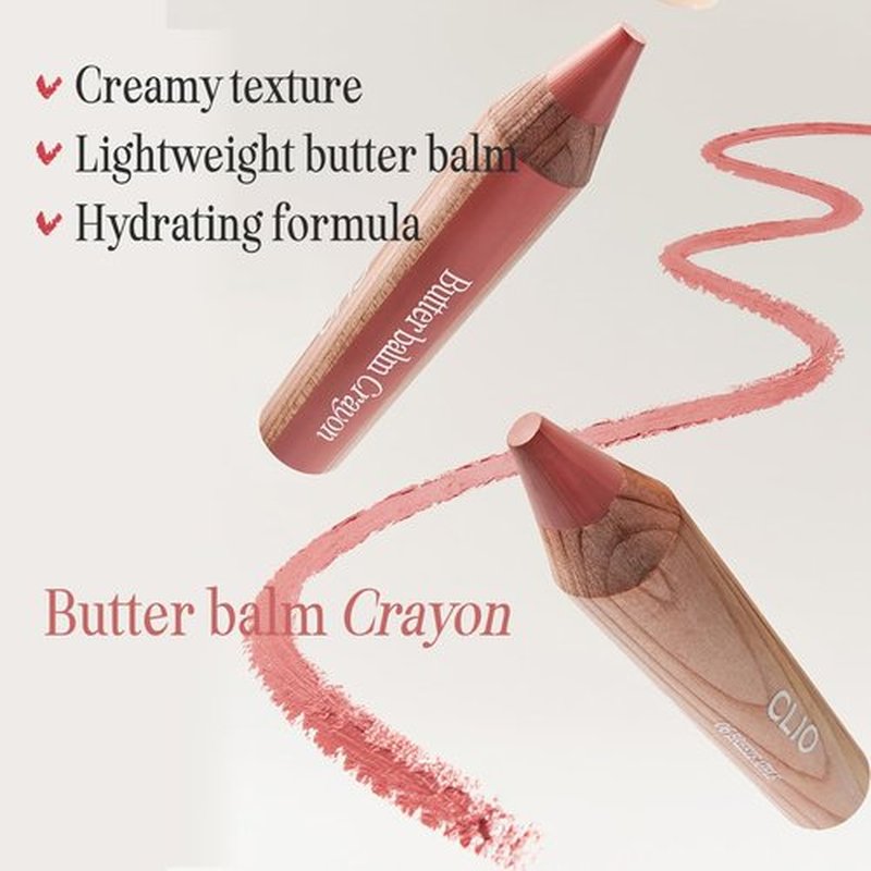 CLIO Butter Balm Crayon, 2-in-1 Lip and Cheek Tint, Buildable Lightweight Cream Blush, Crayon Lipstick Makeup (007 MAUVE SHADE, One Size)
