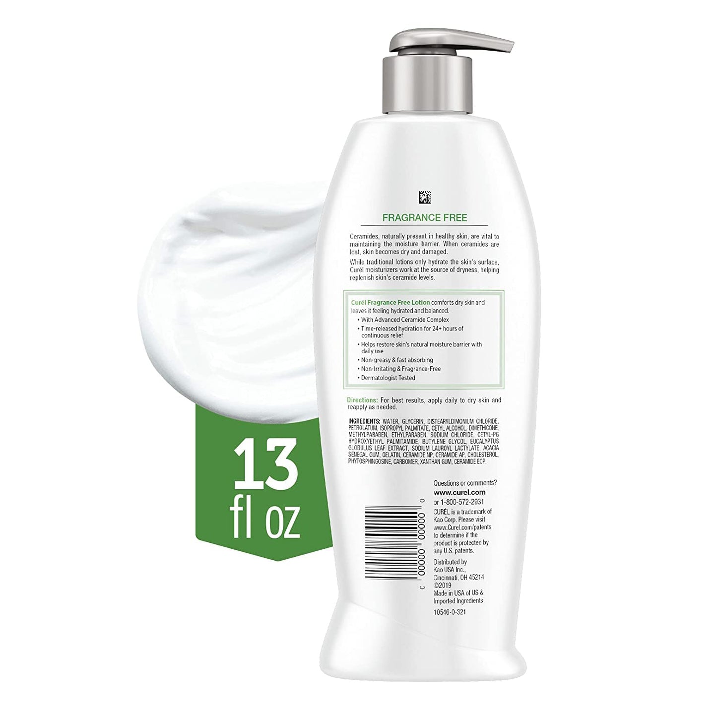 Curel Daily Moisture Fragrance-Free Lotion For Dry Skin 13 oz (Pack of 3)