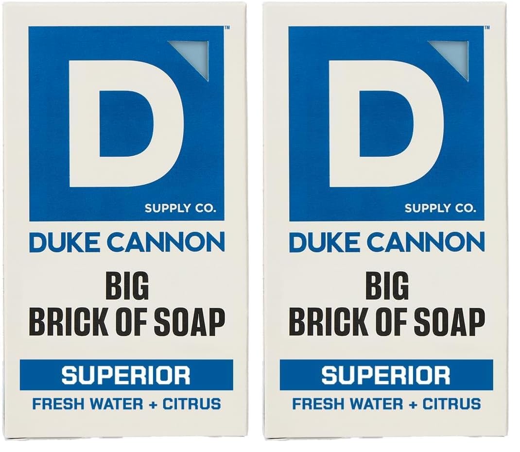 Duke Cannon Supply Co. Extra Large Bar Soap Bundle - Men's Bar Soap with Masculine Scents - American-made body soap - All Skin Types - Big Brick of Soap - Superior,10 oz (Pack of 2)