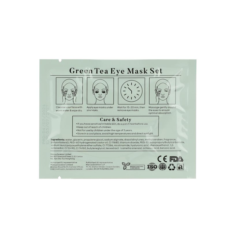 BLOOMORA Green Tea Under Eye Patches (20 Pairs) - Dark Circles & Puffiness Care - Hydrating Eye Mask for Dark Circles and Puffiness