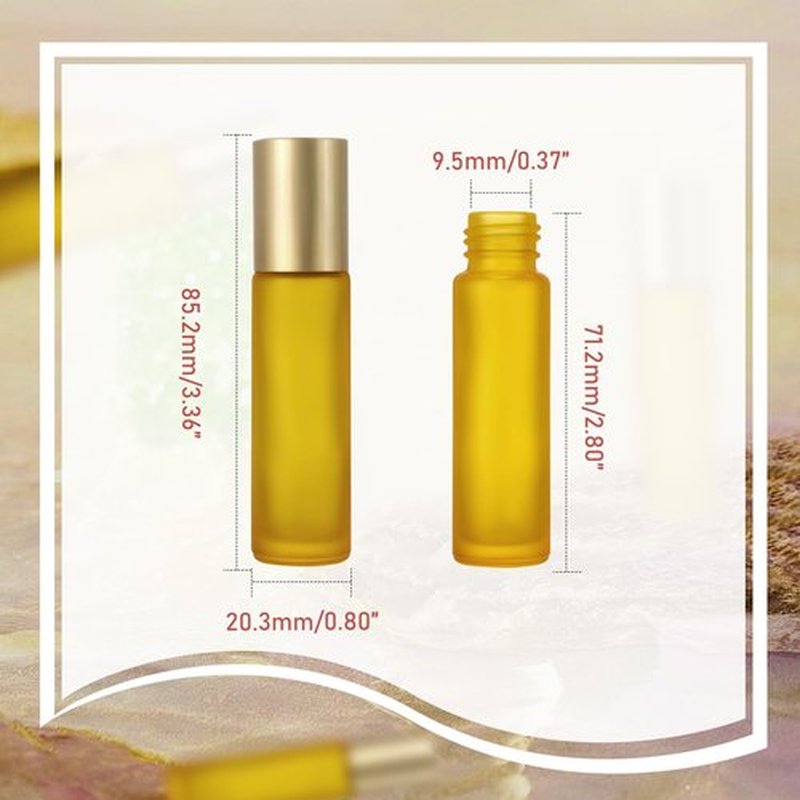 Kesell 10ml Essential Oil Roller Bottles, Sample Vial Bottle for Aromatherapy, Essential Oils, Perfumes and Lip Balms, Pack of 10