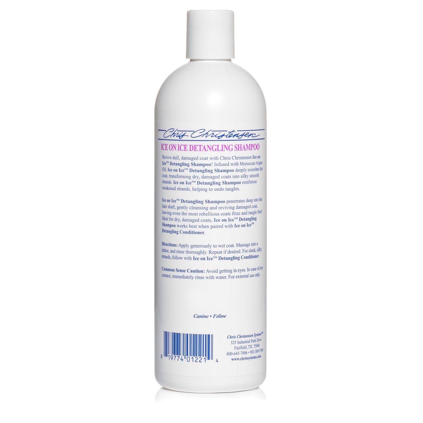 Chris Christensen Ice on Ice Strengthening Dog Shampoo, Groom Like Professional, Revives Dry, Damaged Coats & Strands, All Coat Types Made in USA 16oz