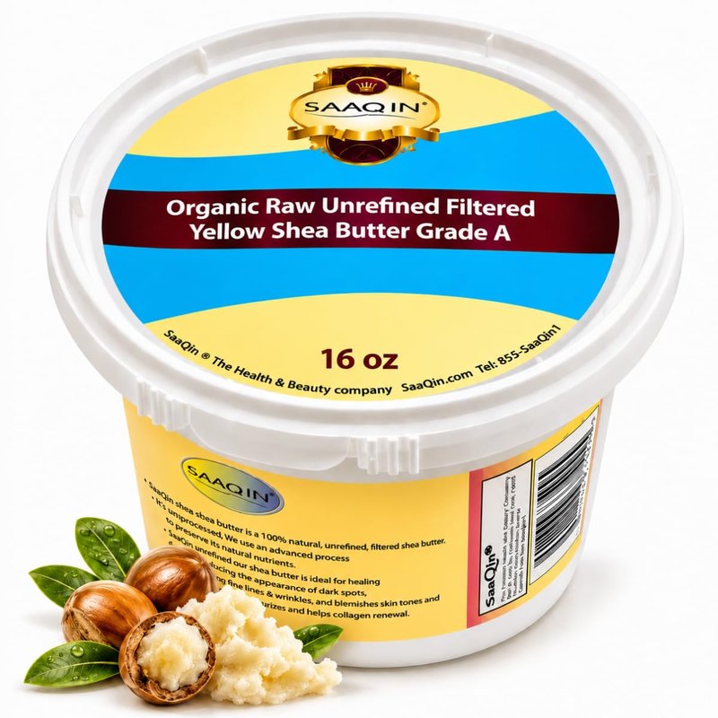 SAAQIN African Shea Butter Raw and Unrefined 16 Oz