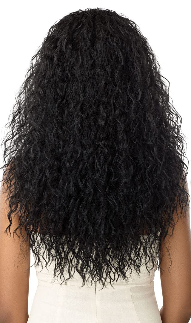 Outre Quick Weave Wet & Wavy Style Synthetic Half Wig BEACH CURL 24" (1B)