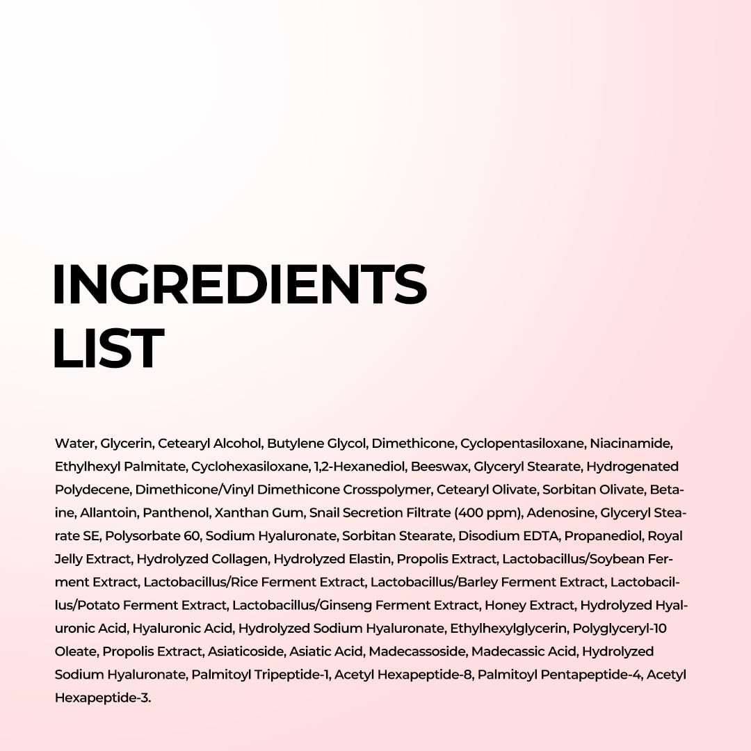 Jaminkyung Pink Snail Brightening Moisturizer - Hydrating Gel Cream for Glass Skin & Radiance, Lightweight Fast Absorbing Face Cream for Sensitive Skin, Korean Beauty, 1.69 fl oz