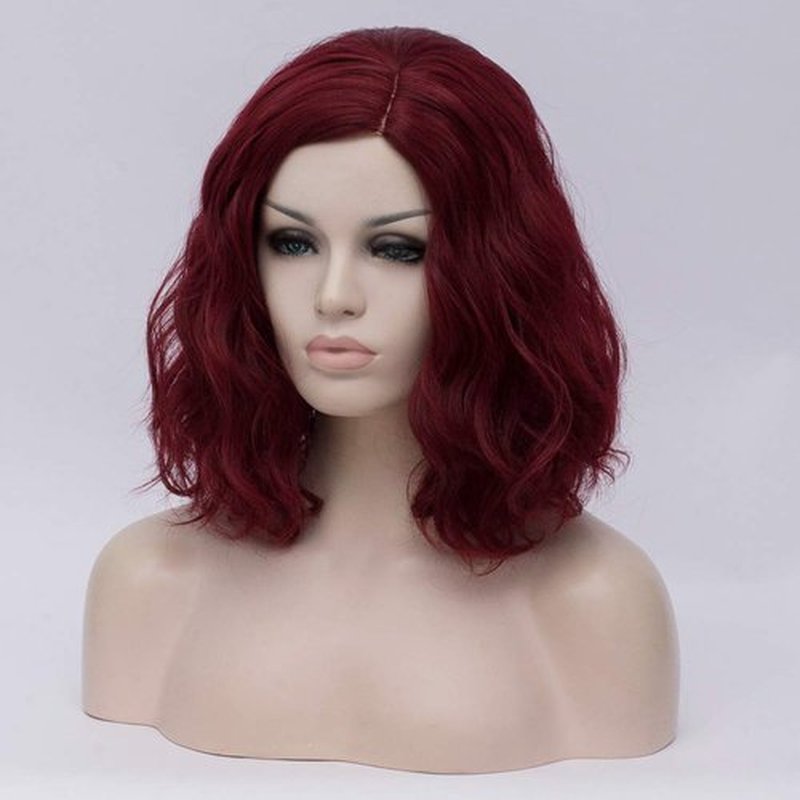 Cying Lin Short Bob Wavy Curly Wig Wine Red Wig For Women Cosplay Halloween Wigs Heat Resistant Bob Party Wig Include Wig Cap (Wine Red)