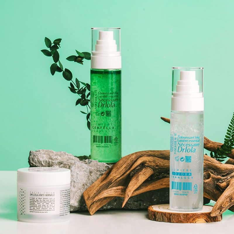 Byulbyulskin Korean Dr.LoLa Time-Goes-Slowly Set | Red Ginseng Anti-Wrinkle Face Cream | Adenosine Nourish & Smooth Skin | Green Centella Toner Spray AM for Moisturizing | Korean Skincare