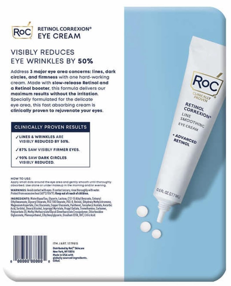 RoC Line Smoothing Eye Cream 3-pack, 0.6 fl oz