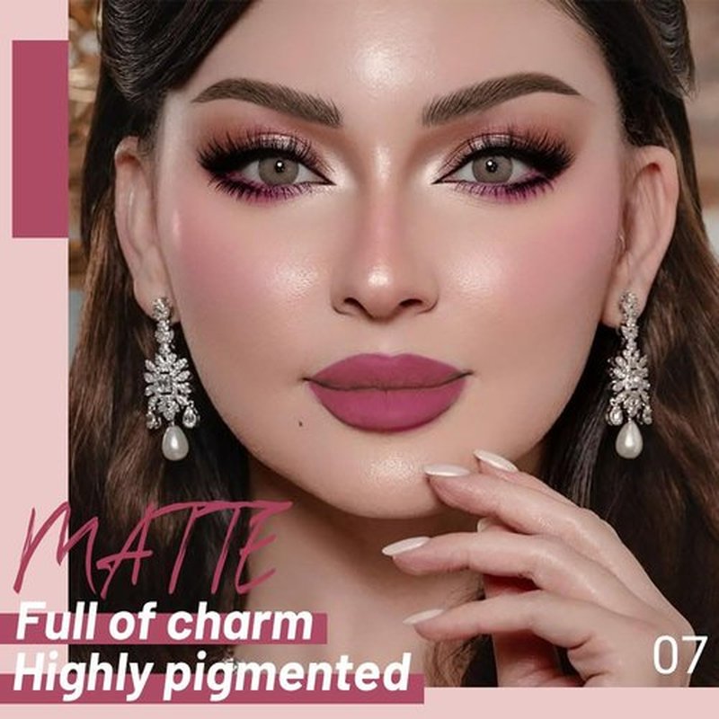 JUAAZIN Rich Maroon Matte Liquid Lipstick, With Highly Pigmented and Rich Colors Lip Gloss, Long-Lasting Wear Non-Stick Cup Not Fade Waterproof Lipstick Makeup for Women(Rich Maroon 07#)